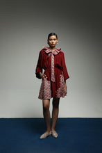 [Pre - Order] PURANA RUFFLE MINI DRESS TROPIPELAGO JAPAN WAVE BATIK - MAROON