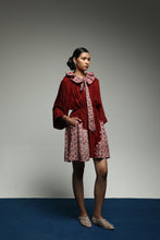 [Pre - Order] PURANA RUFFLE MINI DRESS TROPIPELAGO JAPAN WAVE BATIK - MAROON