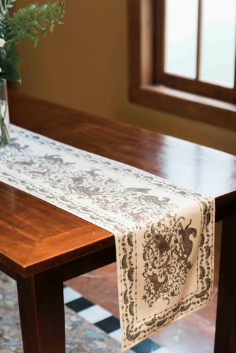 PURANA HOME BED / TABLE RUNNER 150 CM JUNGLE JEWEL - TOFU