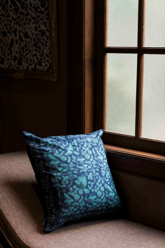 PURANA HOME PILLOWCASE 50x50 CM BIRDS OF PARADISE - NAVY