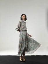 REGAL BLOOM LONGSLEEVE SHEER SHIRT BAKUNG JACQUARD SAGE