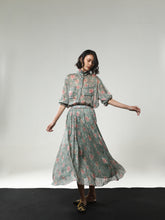REGAL BLOOM LONGSLEEVE SHEER SHIRT BAKUNG JACQUARD SAGE