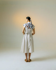 PURANA X SUANJAYA KENCUT – THE FLOW OF LIFE Belted Shirt Dress