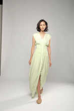 PURANA BASIC RUCHED MAXI DRESS - LIME