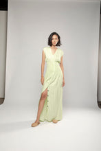 PURANA BASIC RUCHED MAXI DRESS - LIME