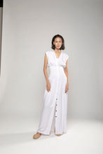 PURANA BASIC RUCHED MAXI DRESS - WHITE
