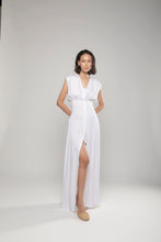 PURANA BASIC RUCHED MAXI DRESS - WHITE