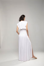 PURANA BASIC RUCHED MAXI DRESS - WHITE