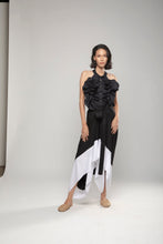 PURANA BASIC HALTER RUFFLED TOP - BLACK