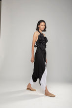 PURANA BASIC HALTER RUFFLED TOP - BLACK