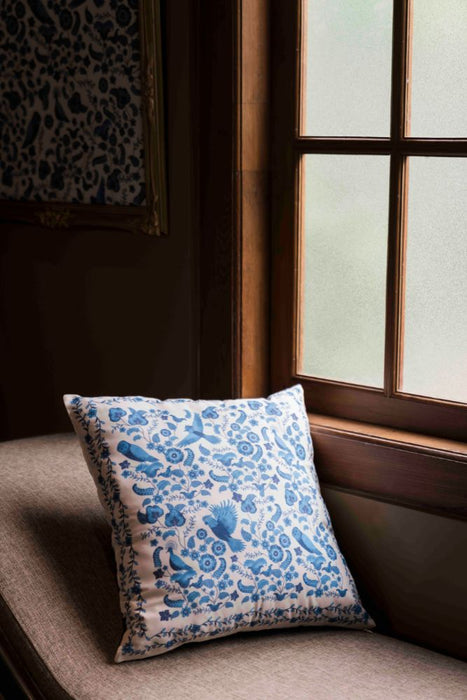 PURANA HOME PILLOWCASE 50x50 CM BIRDS OF PARADISE  - OFF WHITE