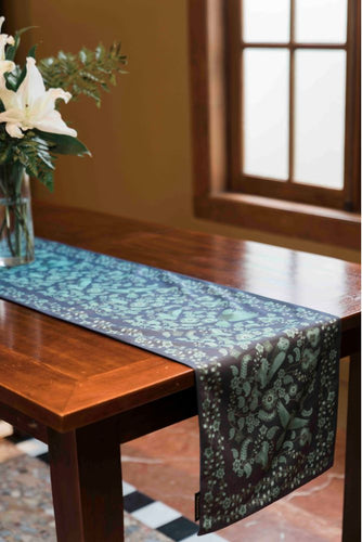 PURANA HOME BED / TABLE RUNNER 150 CM BIRDS OF PARADISE - NAVY