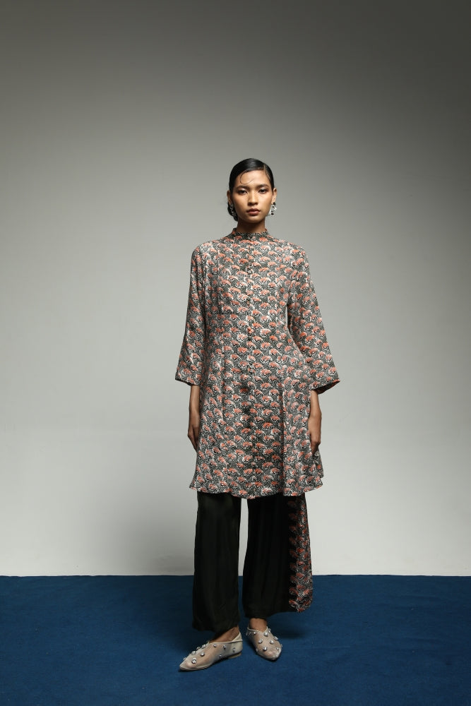 PURANA SHIRTDRESS TROPIPELAGO JAPAN WAVE BATIK - OLIVE