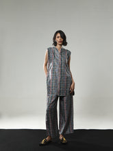 REGAL BLOOM LONG VEST PARANG TARTAN TEAL