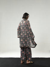 REGAL BLOOM SHEER BLOUSE BAKUNG JACQUARD NAVY