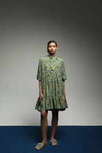 [Pre - Order] PURANA RUFFLE SMOCK MINI DRESS TROPIPELAGO BIRDS - OLIVE