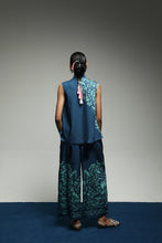 PURANA SLEEVELESS SHIRT TROPIPELAGO BIRDS - NAVY
