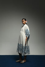 PURANA SUMMER MIDI DRESS TROPIPELAGO BIRDS - OFF WHITE