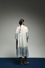 PURANA SUMMER MIDI DRESS TROPIPELAGO BIRDS - OFF WHITE