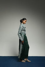 PURANA CROPPED SHIRT TROPIPELAGO JAPAN WAVE BATIK - EMERALD