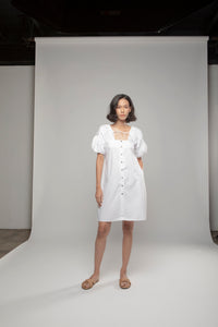 [CLEARANCE] Basic Button-down Two-way Dress White