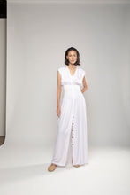 Basic Ruched Maxi Dress White