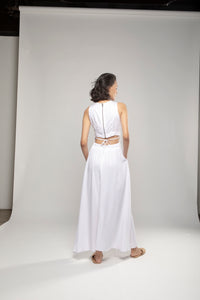 Basic Cut-out Maxi Dress White