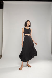 Basic Cut-out Maxi Dress Black