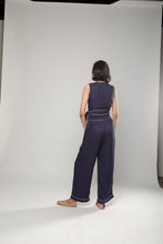 Basic Sleeveless Wrap Top Navy